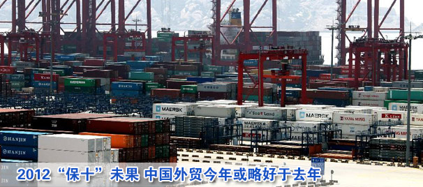 2012“保十”未果 中國外貿今年或略好于去年