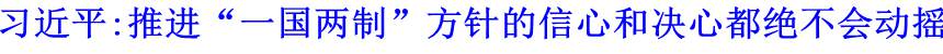 習近平:推進&ldquo;一國兩制&rdquo;方針的信心和決心都絕不會動搖