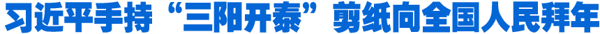 習近平手持&ldquo;三陽開泰&rdquo;剪紙向全國人民拜年