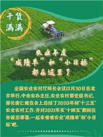 干貨滿滿！農業年度&ldquo;成績單&rdquo;和&ldquo;小目標&rdquo;都在這里了